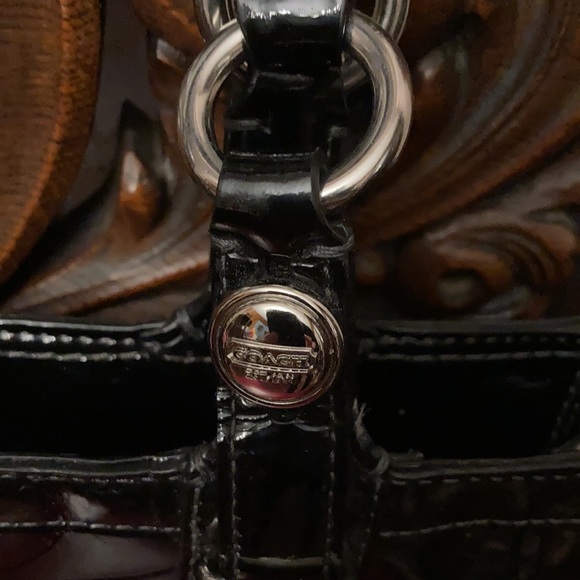 Black patent leather purse “C’s” all over. Well loved. No tag on little chain. - Picture 3 of 10